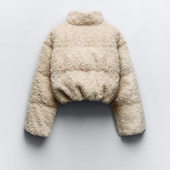 ZARA CROPPED FAUX SHEARLING PUFFER JACKET -- OUT OF STOCK - Picture 6 of 6